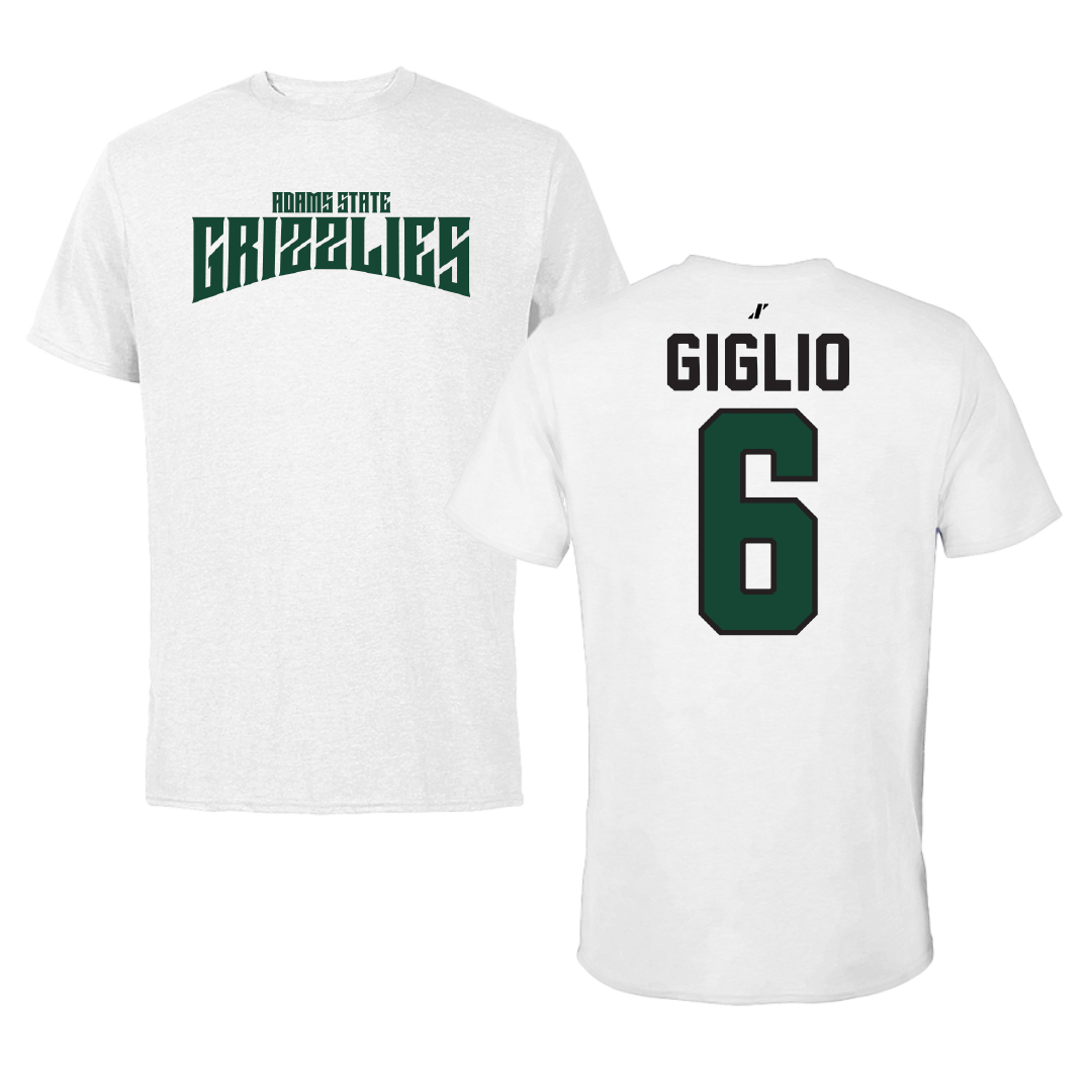 Adams State University Baseball White Classic Tee - #6 Paul Giglio