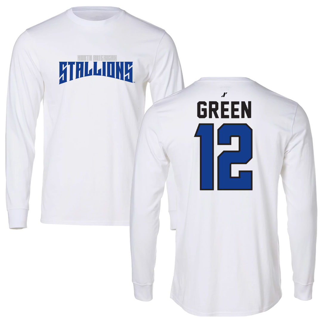 North American University Basketball White Classic Long Sleeve - #12 Desmond Green