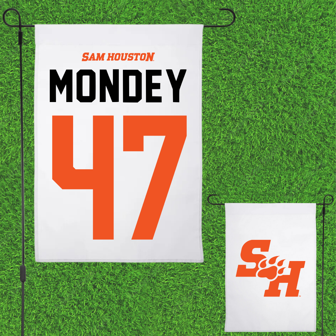 Sam Houston State University Baseball White Garden Flag - #47 Connor Mondey