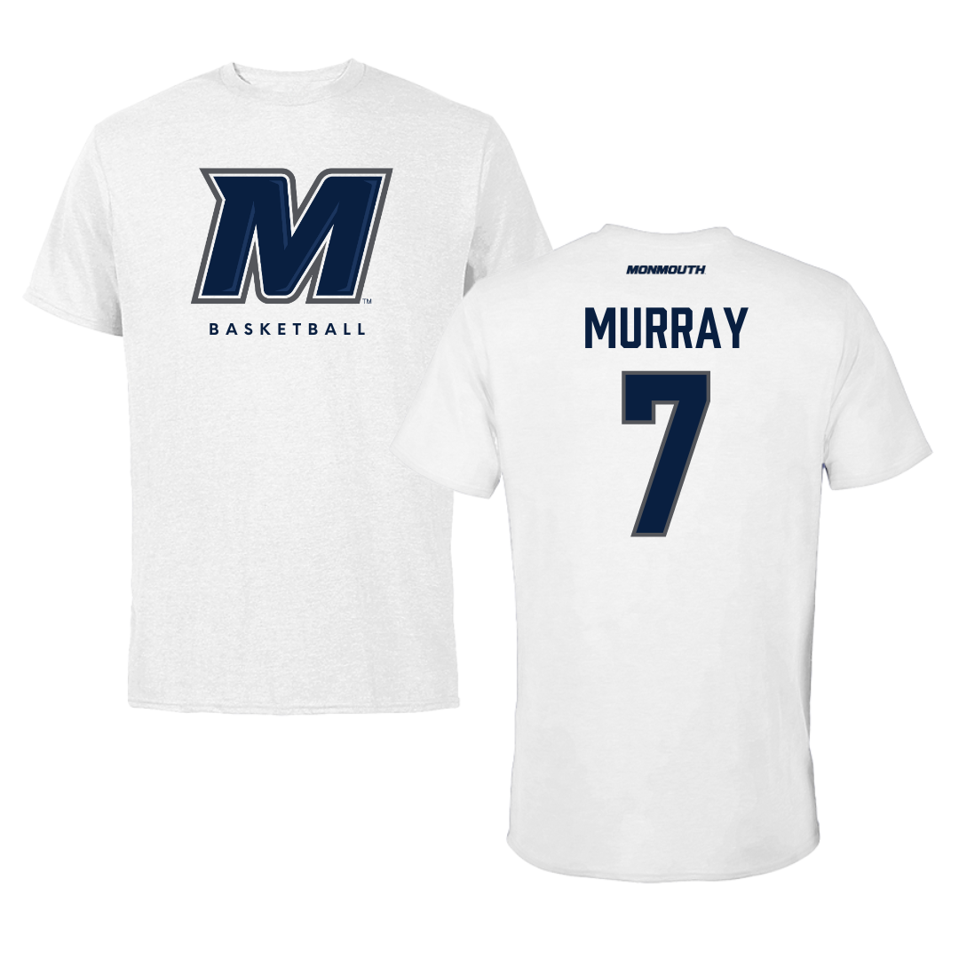 Monmouth University Basketball White Performance Tee - #7 Isabella Murray