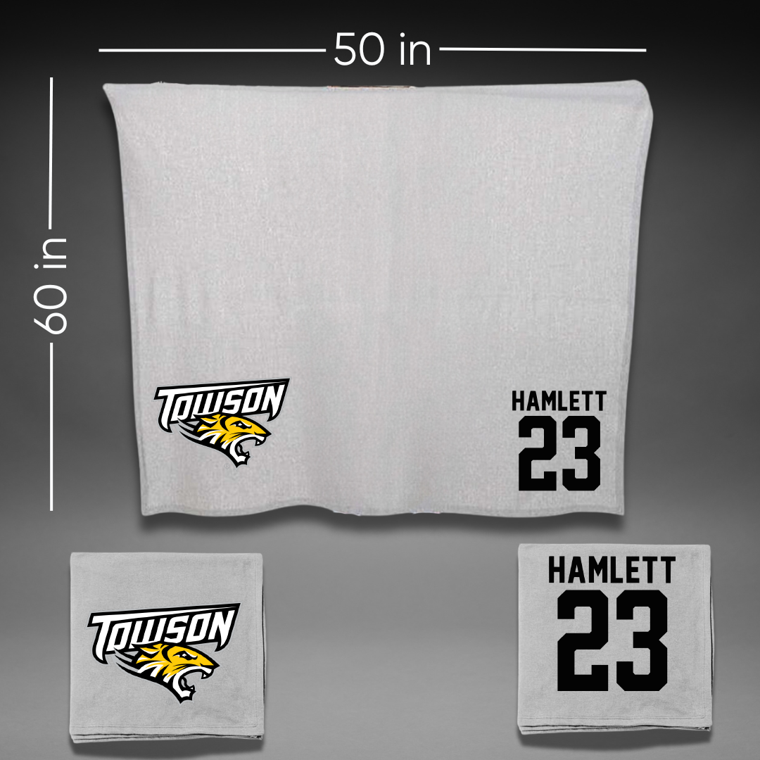 Towson University Lacrosse Gray Blanket - #23 Harli Hamlett