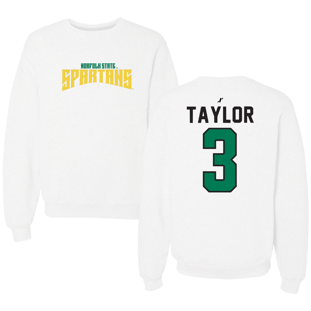 Norfolk State University Softball White Classic Crewneck - #3 Victoria Taylor