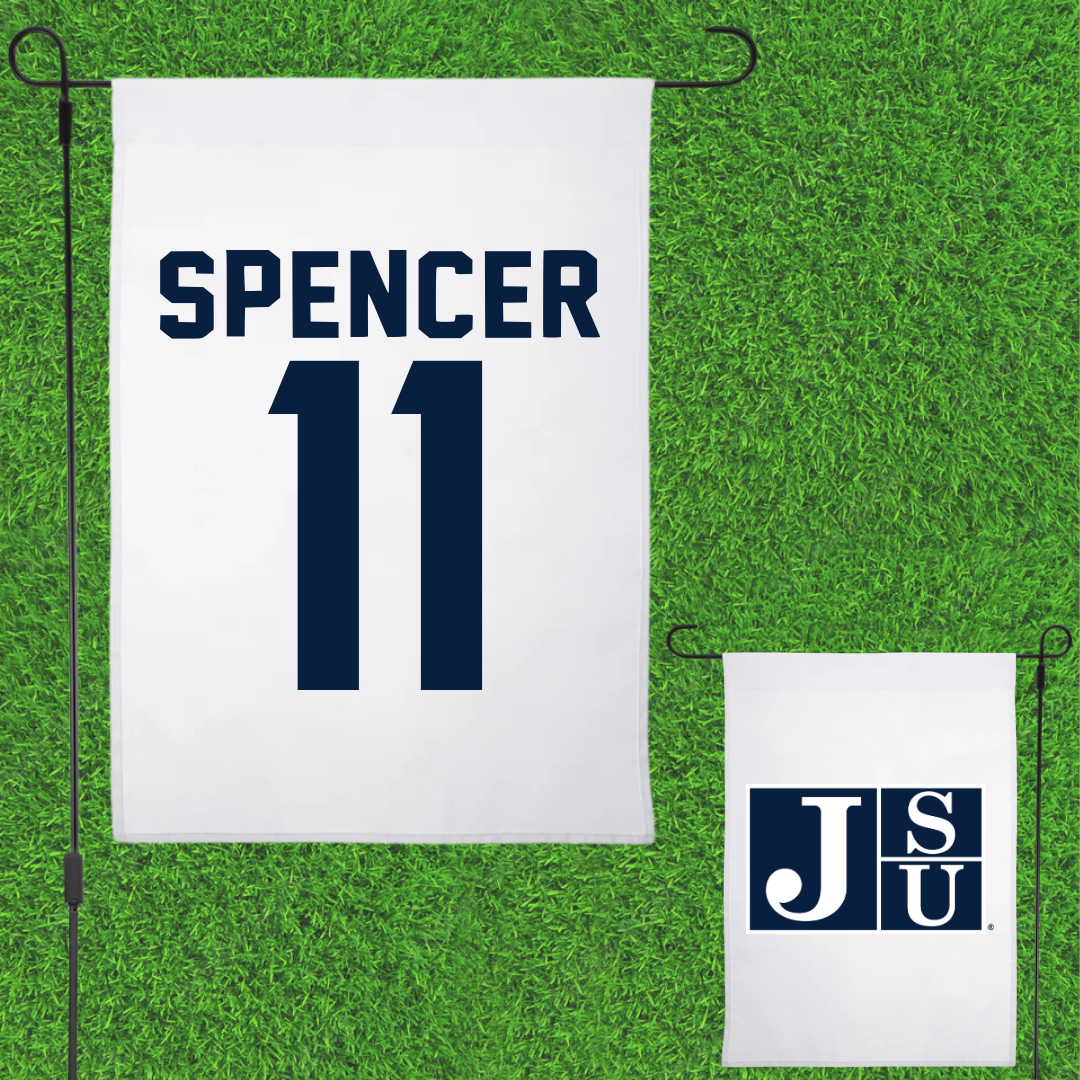 Jackson State University Football White Garden Flag - #11 Isaiah Spencer