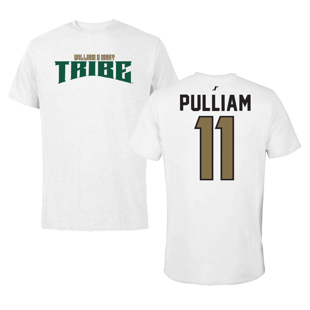 William & Mary Basketball White Classic Tee - #11 Kyle Pulliam