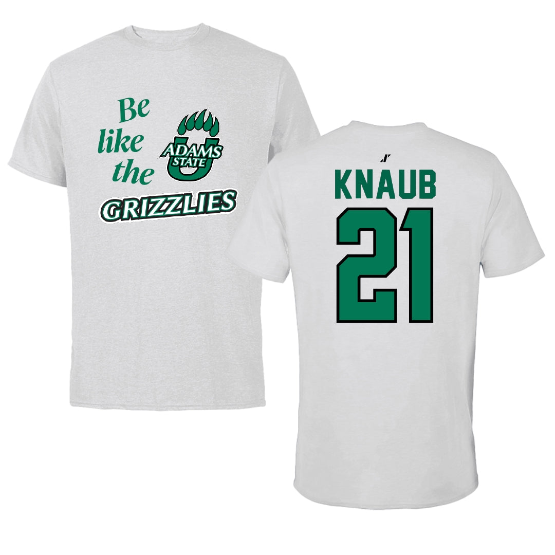 Adams State University Basketball Light Gray Be Like Us Tee - #21 Michael Knaub