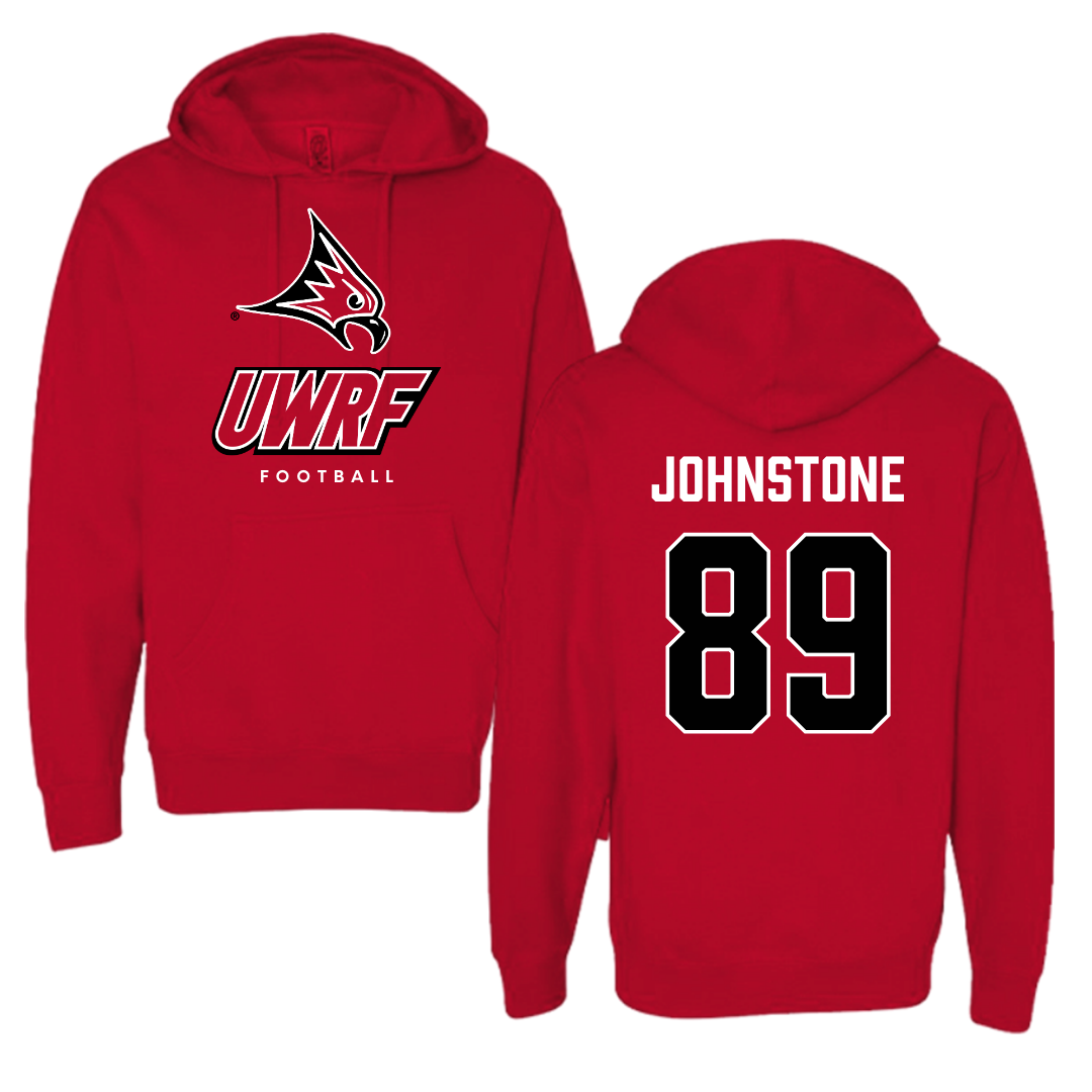 University of Wisconsin-River Falls Football Red Hoodie - #89 Adam Johnstone