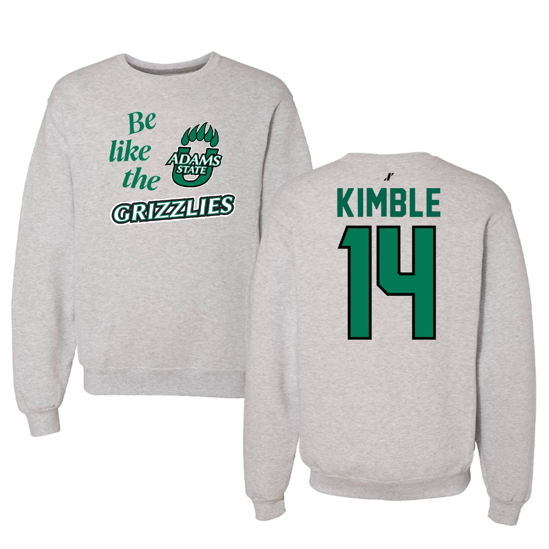 Adams State University Basketball Light Gray Be Like Us Crewneck - #14 Cam Kimble