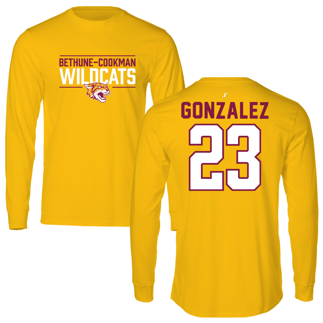 Bethune-Cookman University Baseball Gold General Long Sleeve - #23 Jeffrey Gonzalez
