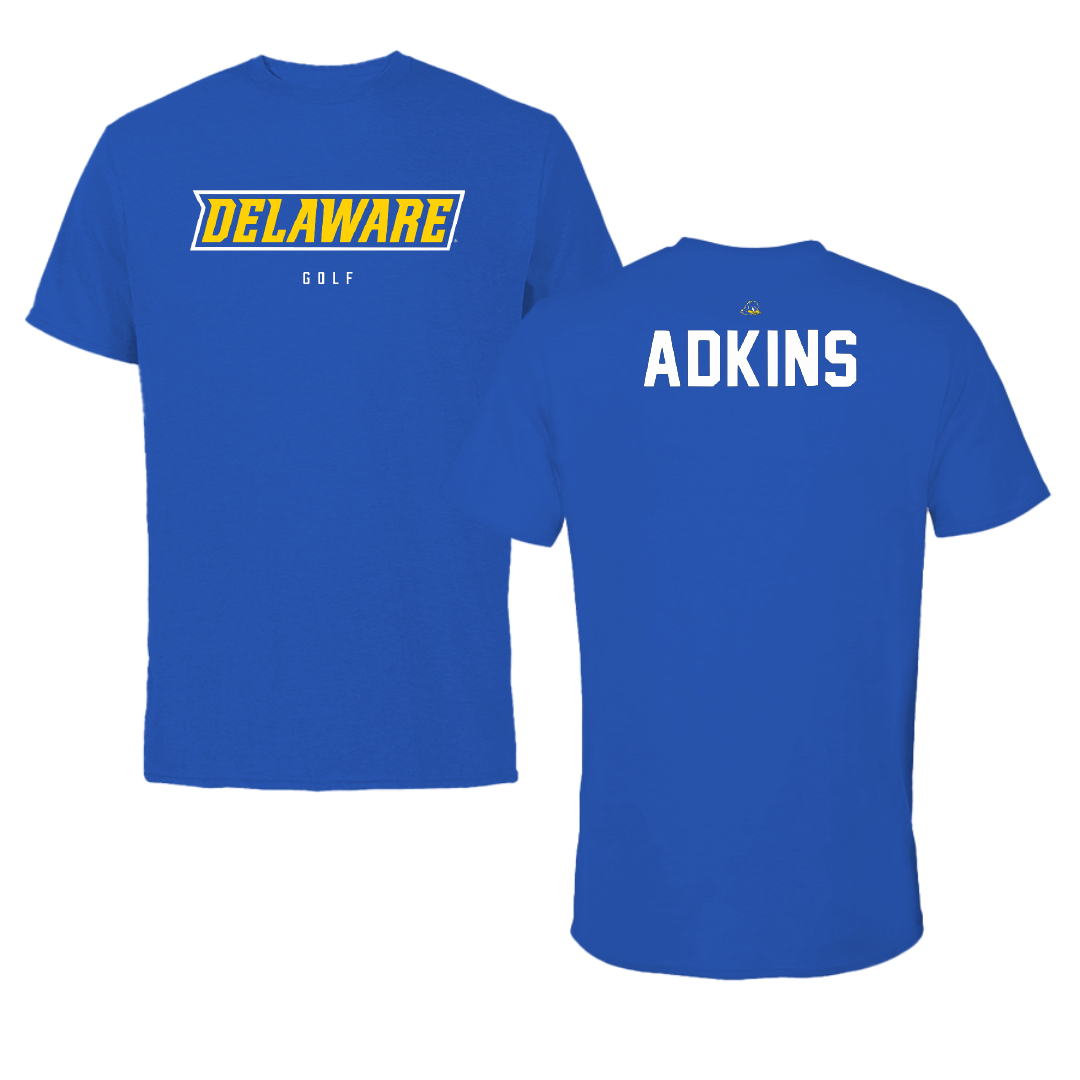 University of Delaware Golf Blue Block Performance Tee - Daniel Adkins
