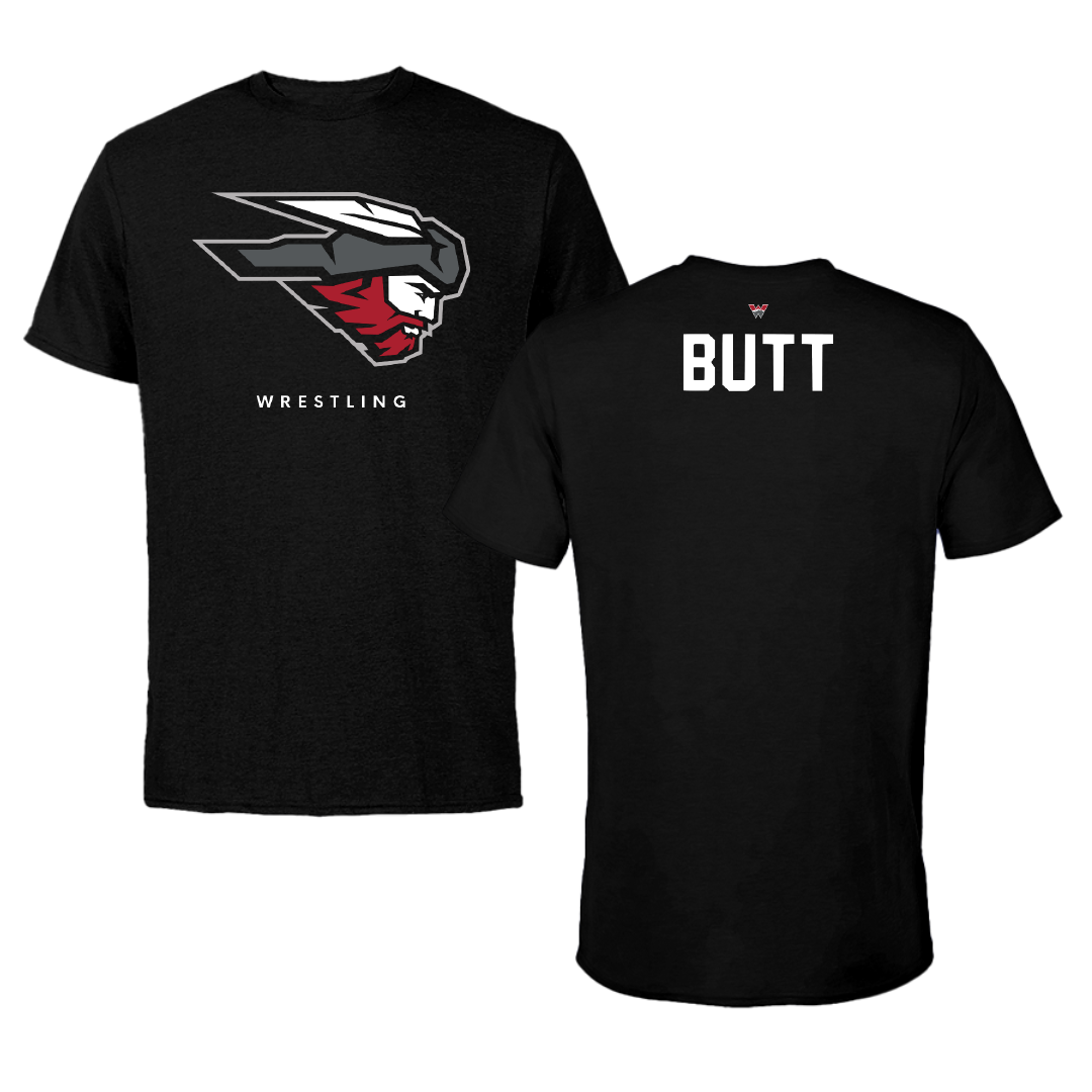 Western Colorado University Wrestling Black Mascot Tee - Riley Butt