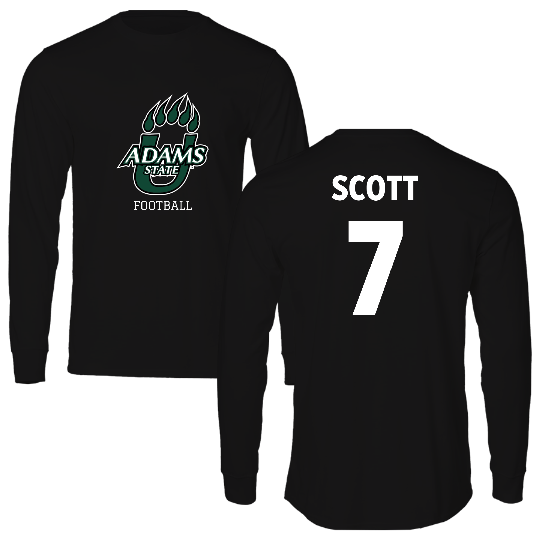 Adams State University Football Black State Performance Long Sleeve - #7 Jalen Scott