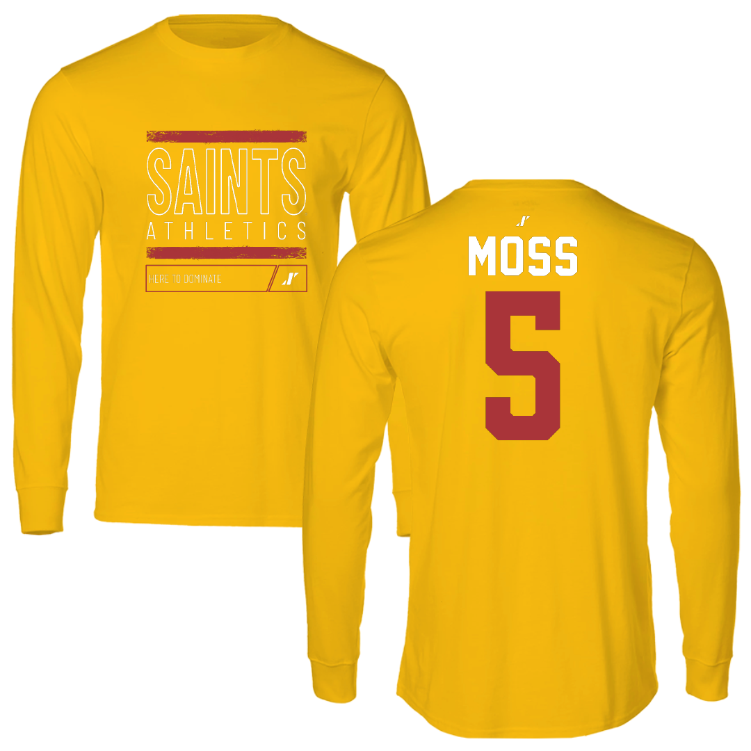 Flagler College Softball Gold Dominate Long Sleeve - #5 Jordan Moss