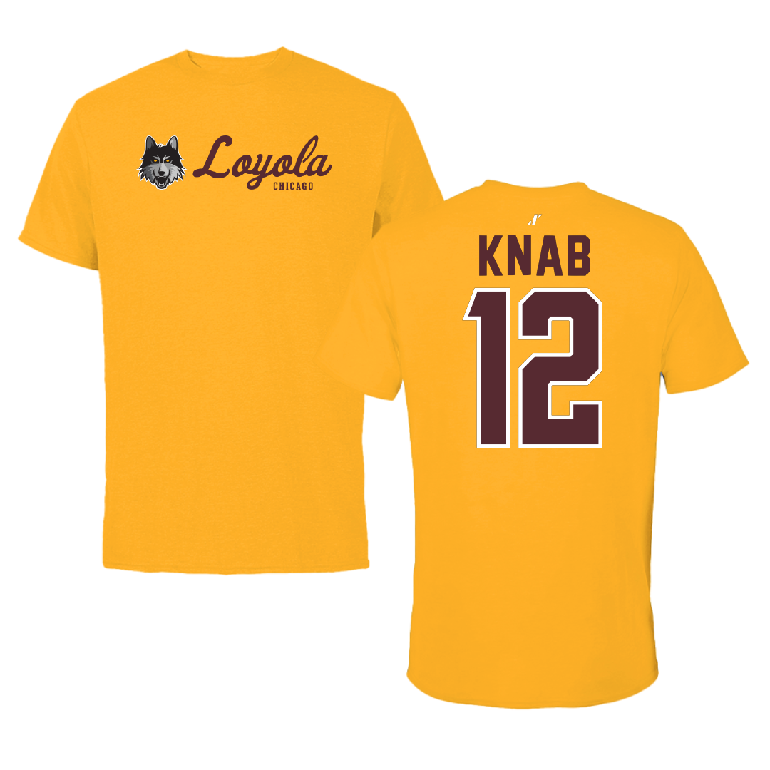 Loyola University-Chicago Soccer Gold General Performance Tee - #12 Olivia Knab