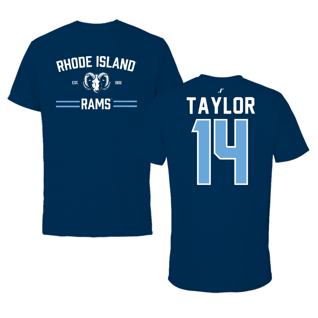 University of Rhode Island Soccer Navy General Tee - #14 Mathias Taylor