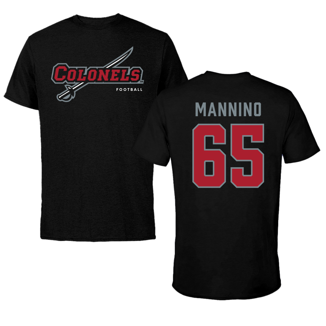 Nicholls State University Football Black Performance Tee - #65 Christian Mannino