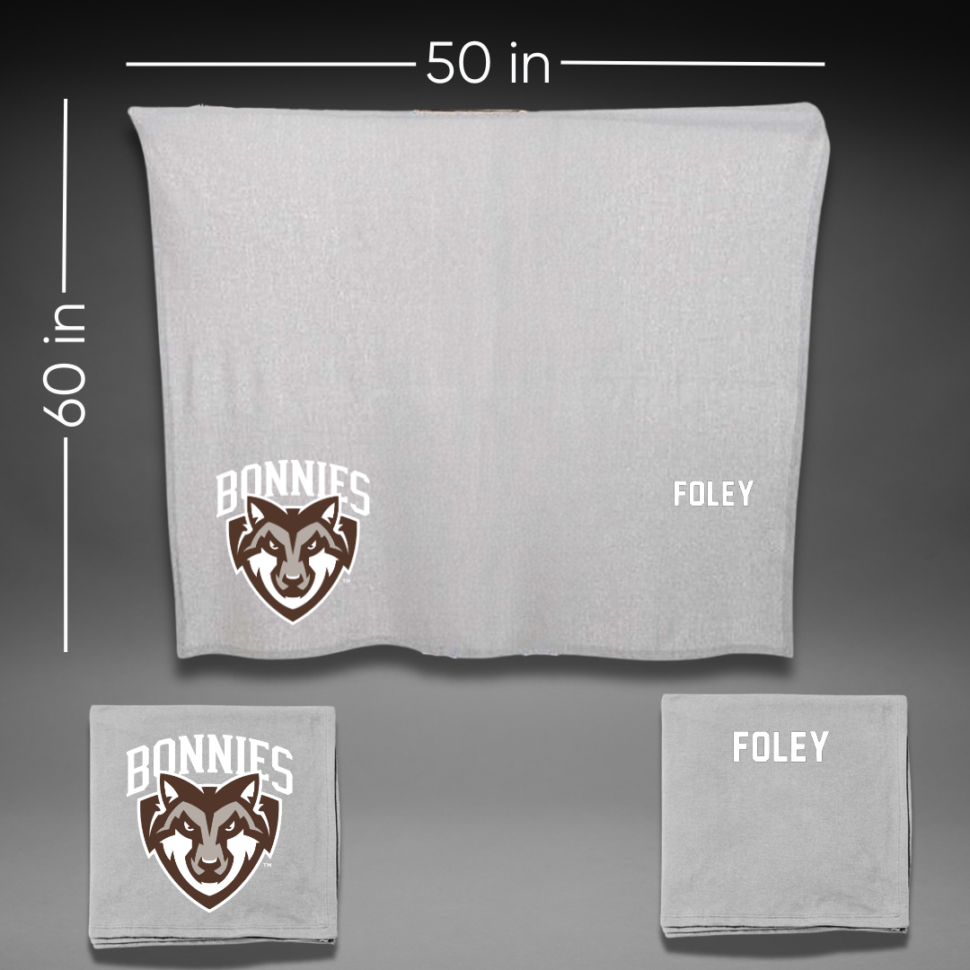 St. Bonaventure University Swimming & Diving Gray Blanket - Rylie Foley