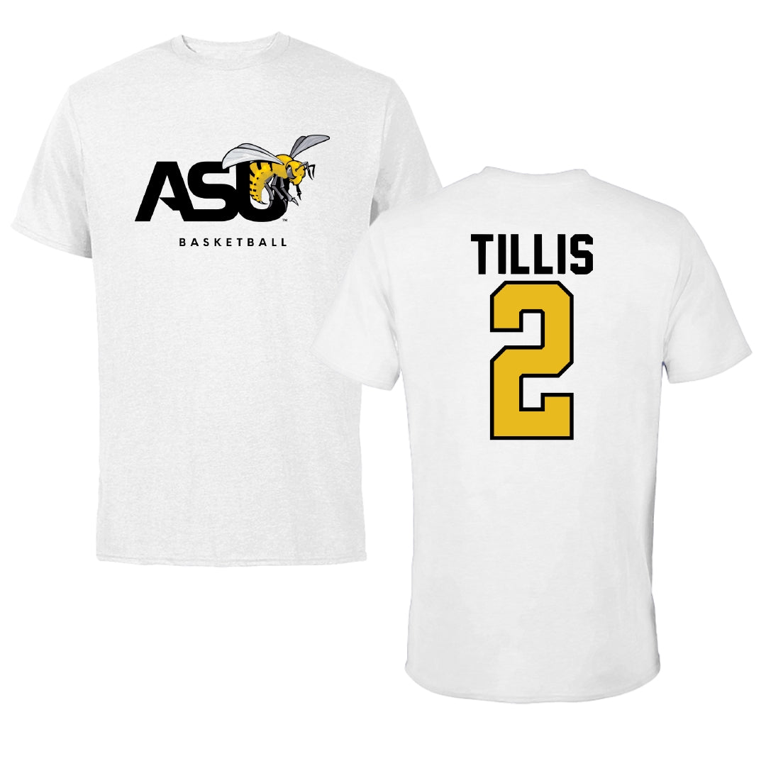 Alabama State University Basketball White ASU Tee - #2 Ryin Tillis