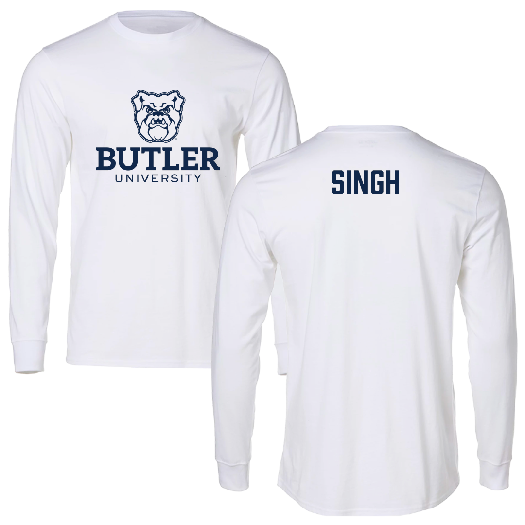 Butler University Tennis White Performance Long Sleeve - Arnesh Singh