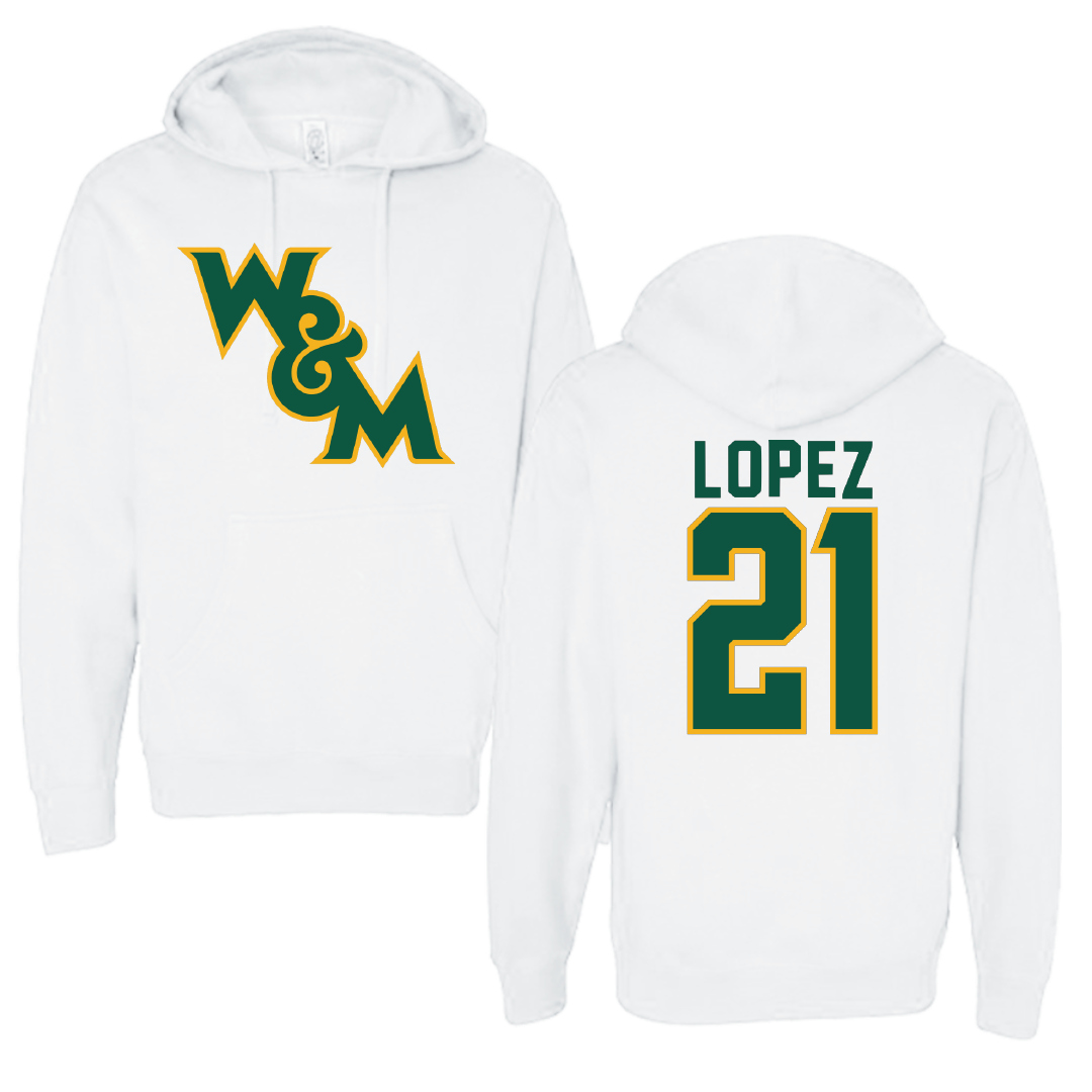 William & Mary Lacrosse White Hoodie - #21 Anna Lopez