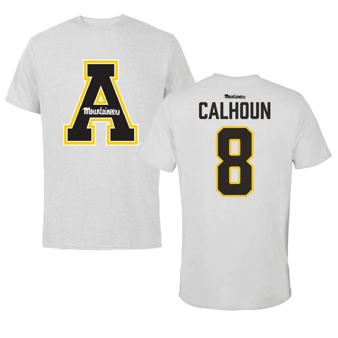 Appalachian State University Football Light Gray Tee - #8 Jaylon Calhoun