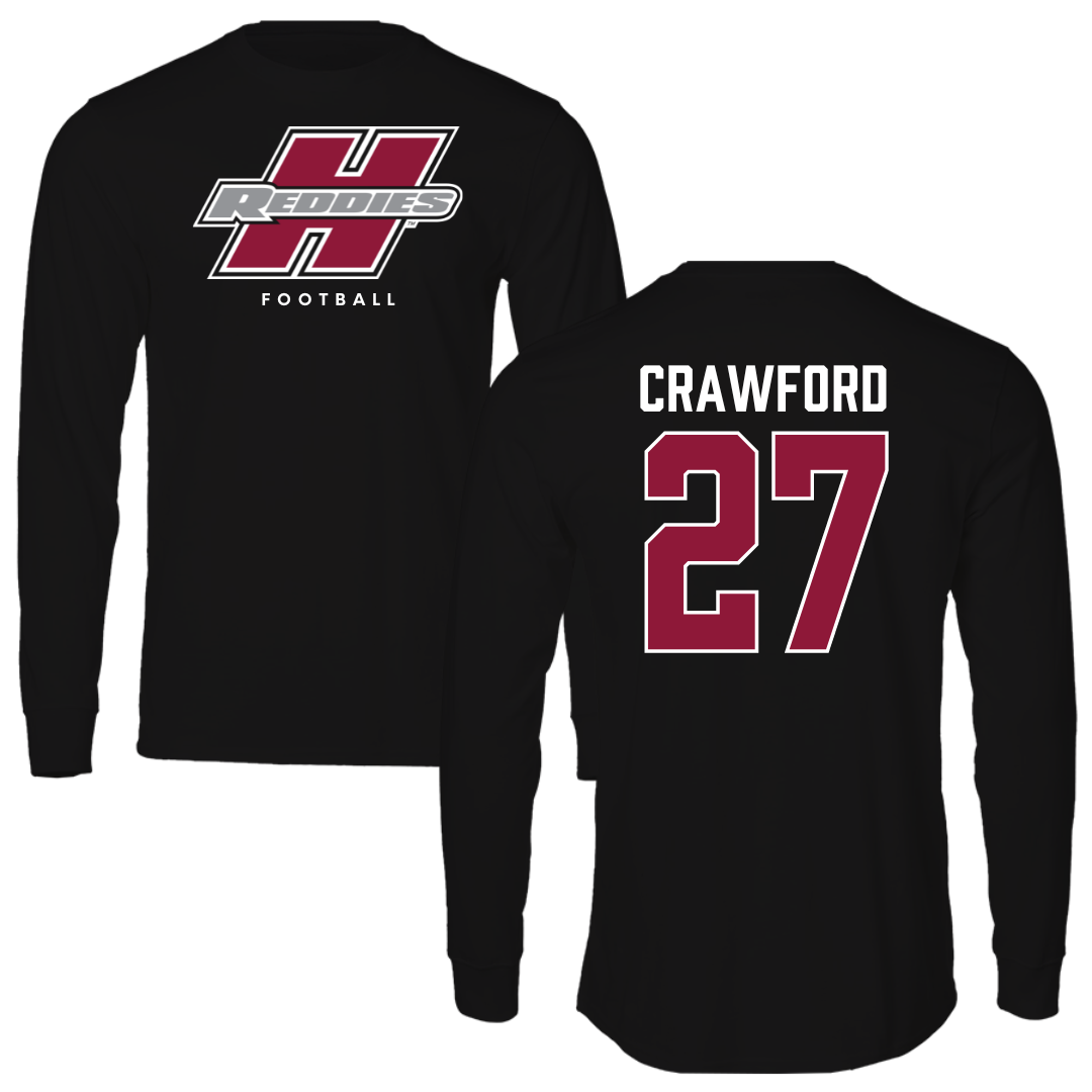 Henderson State University Football Black Performance Long Sleeve - #27 Kolbi Crawford