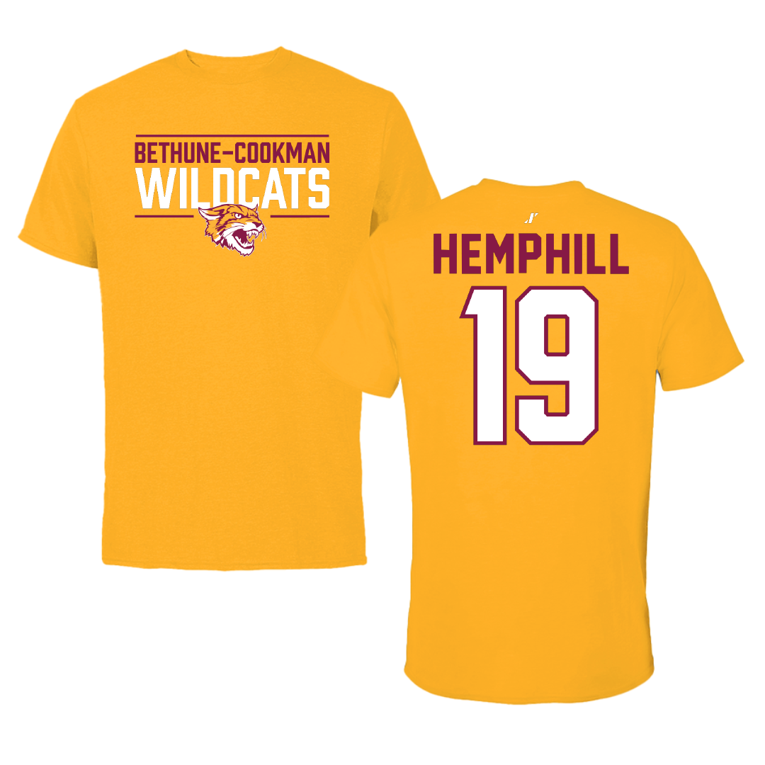 Bethune-Cookman University Volleyball Gold General Performance Tee - #19 Nola Hemphill