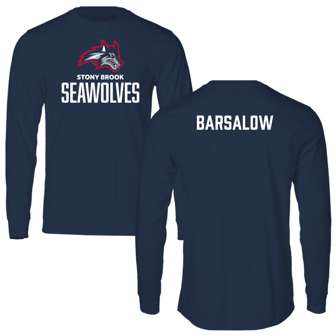 Stony Brook University TF and XC Navy Performance Long Sleeve - Logan Barsalow
