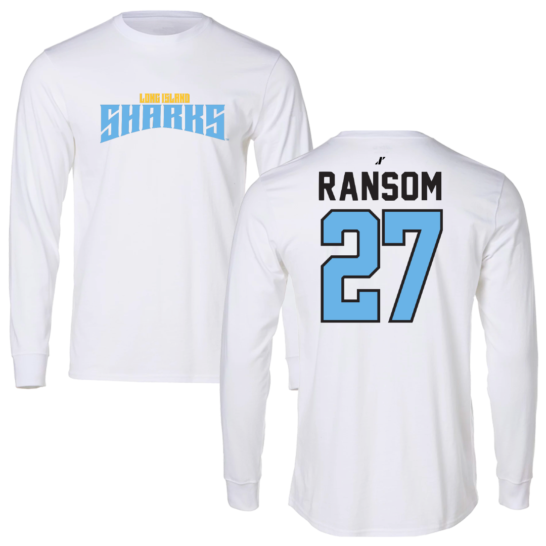 Long Island University Bowling White Classic Performance Long Sleeve - #27 Megan-Amani Ransom