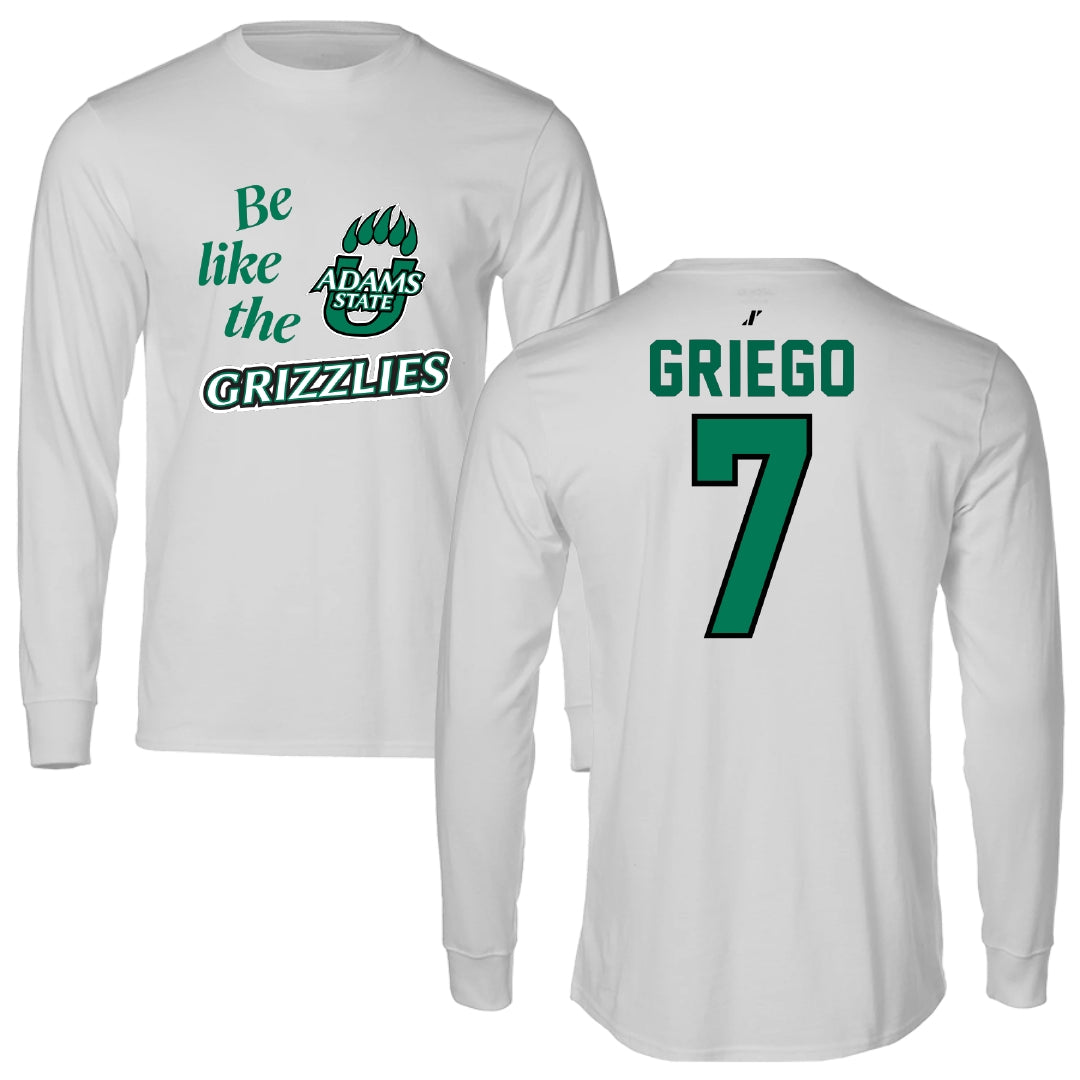 Adams State University Baseball Light Gray Be Like Us Long Sleeve - #7 Markus Griego