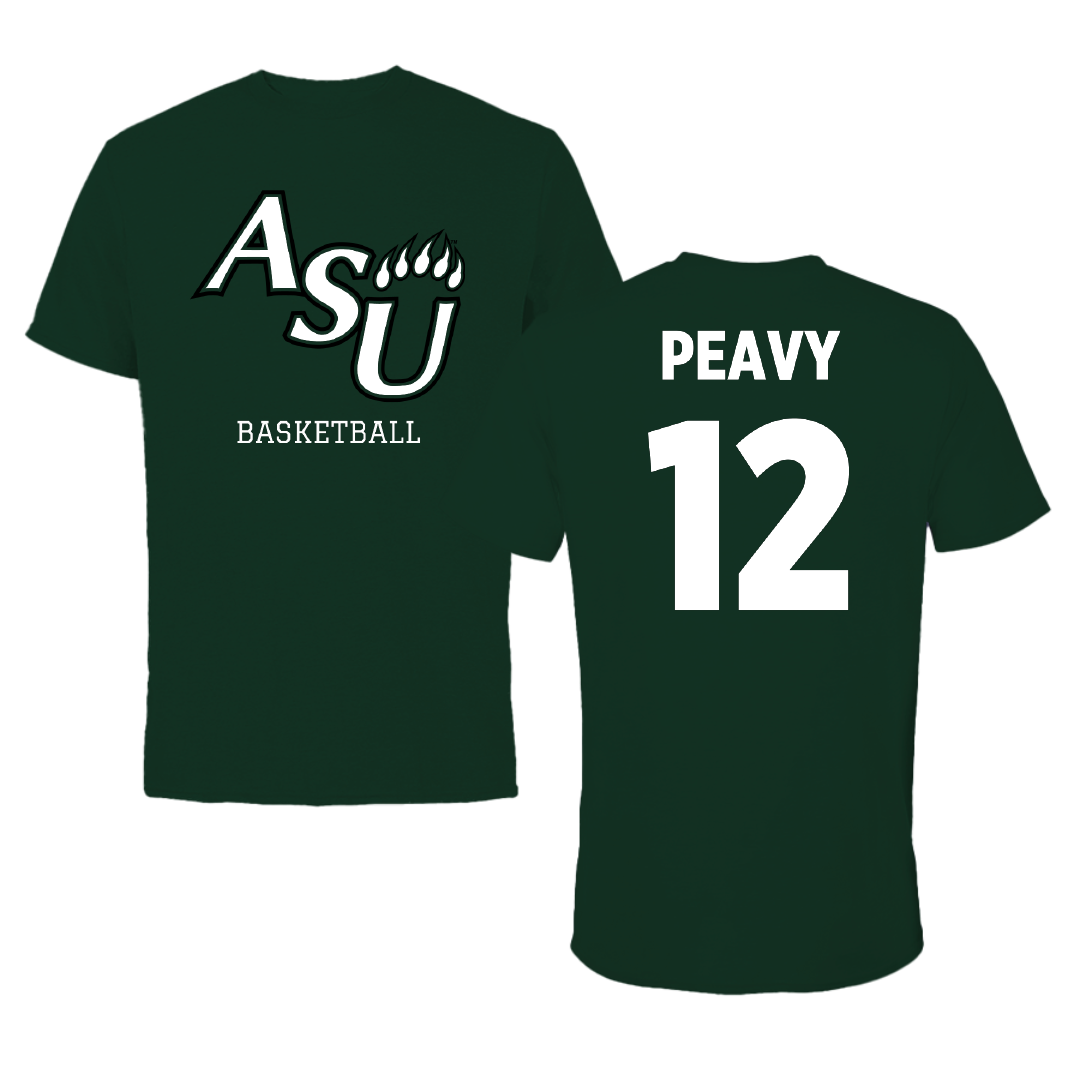 Adams State University Basketball Forest Green Performance Tee - #12 Daisha Peavy