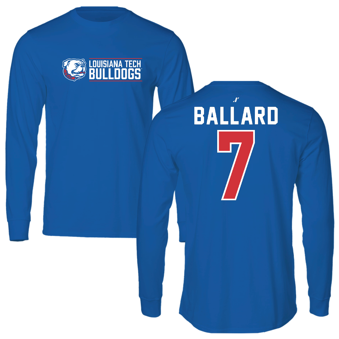 Louisiana Tech University Baseball Blue General Performance Long Sleeve - #7 Mike Ballard