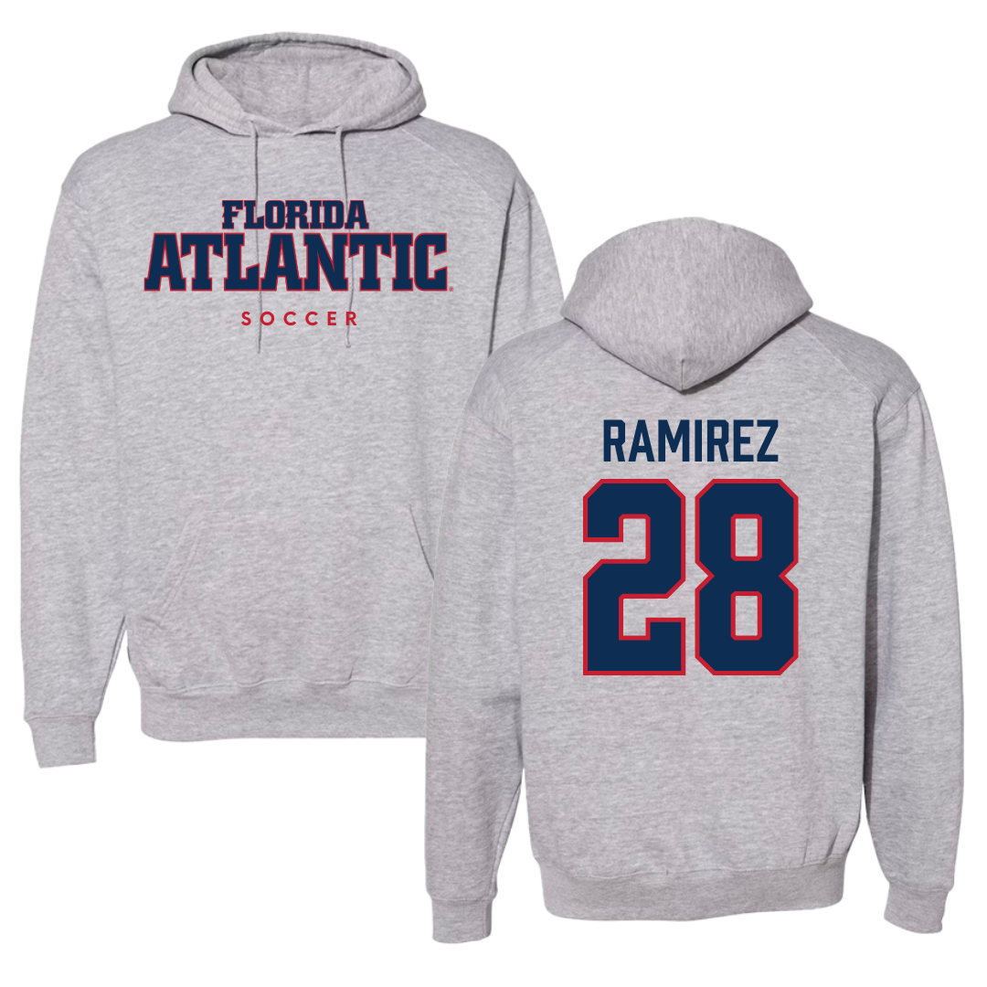 Florida Atlantic University Soccer Gray Hoodie - #28 Jianna Ramirez
