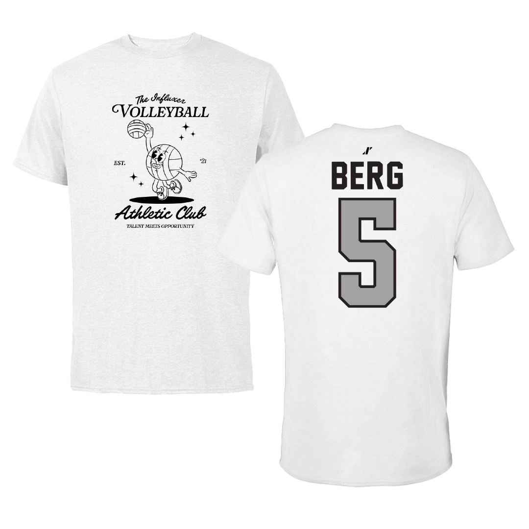 Volleyball White Influxer Athletic Club Tee - #5 Jayda Berg