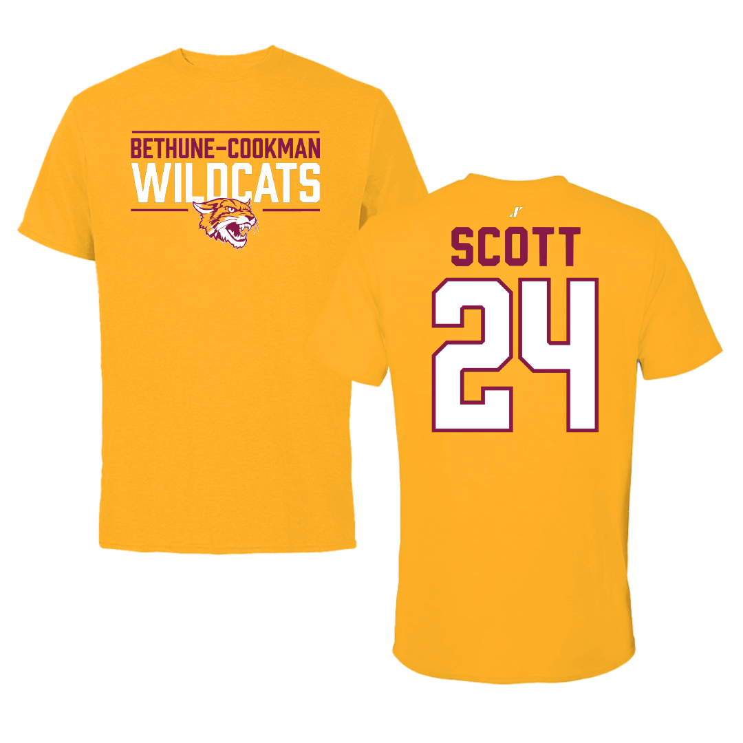 Bethune-Cookman University Softball Gold General Performance Tee - #24 Brooklyn Scott