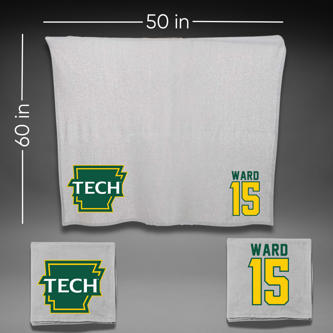 Arkansas Tech University Softball Gray Blanket - #15 Addy Ward