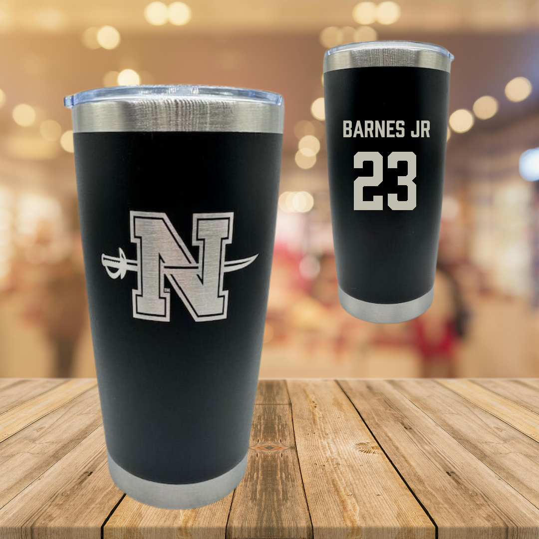 Nicholls State University Football Black Stainless Steel Tumbler - #23 Jason Barnes Jr