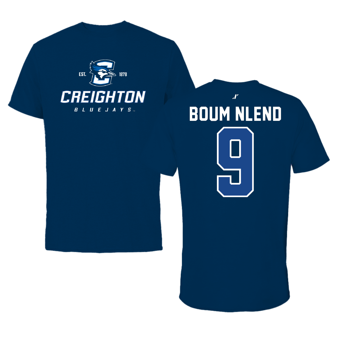 Creighton University Soccer Navy General Performance Tee - #9 Amos Boum Nlend