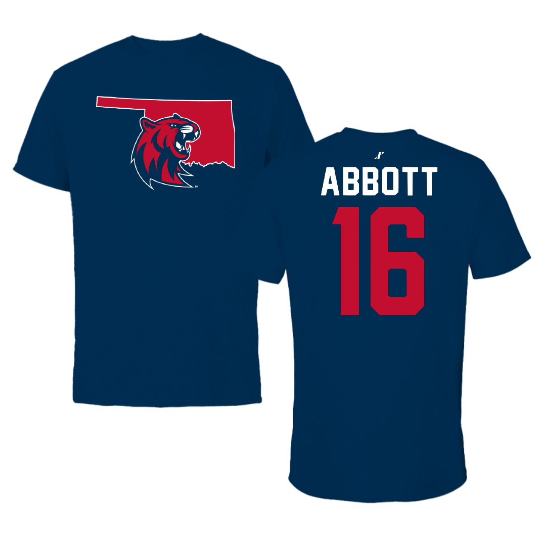 Rogers State University Baseball Navy State Performance Tee - #16 Cole Abbott