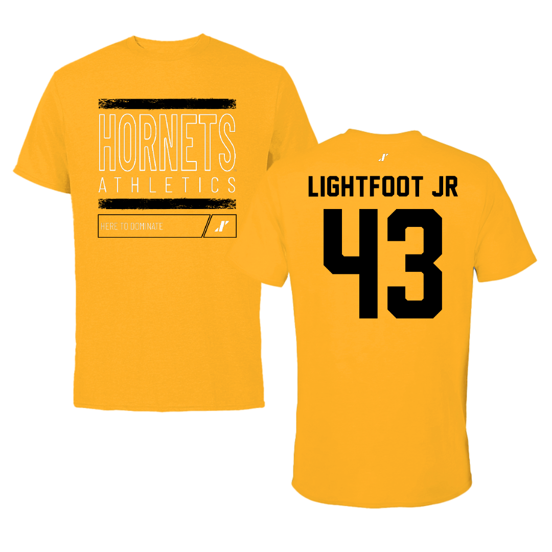 Alabama State University Football Gold Dominate Tee - #43 Terrell Lightfoot Jr