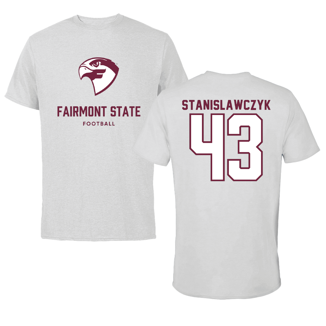 Fairmont State University Football Light Gray Tee - #43 Jack Stanislawczyk