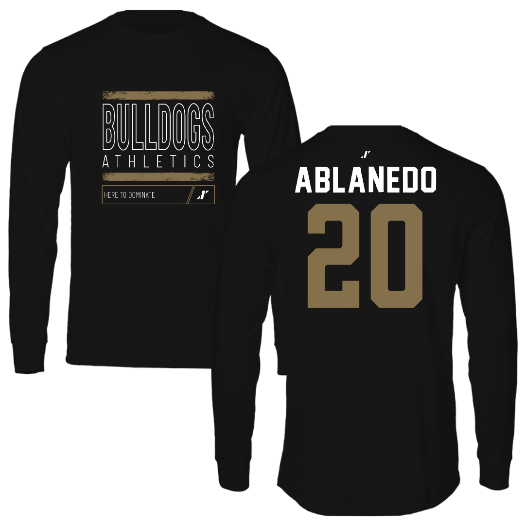 Bryant University Soccer Black Dominate Performance Long Sleeve - #20 Pablo Ablanedo