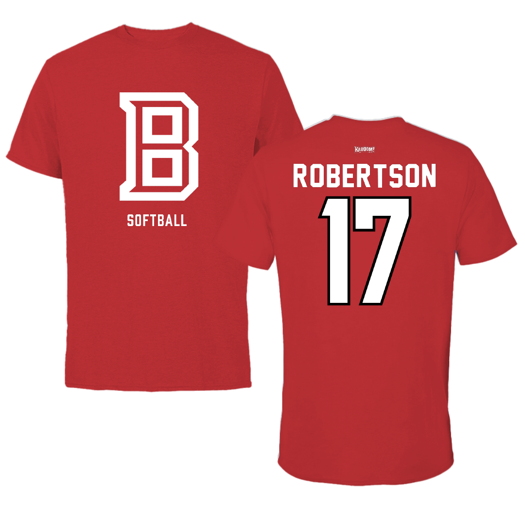 Bradley University Softball Red Block Performance Tee - #17 Kinsley Robertson