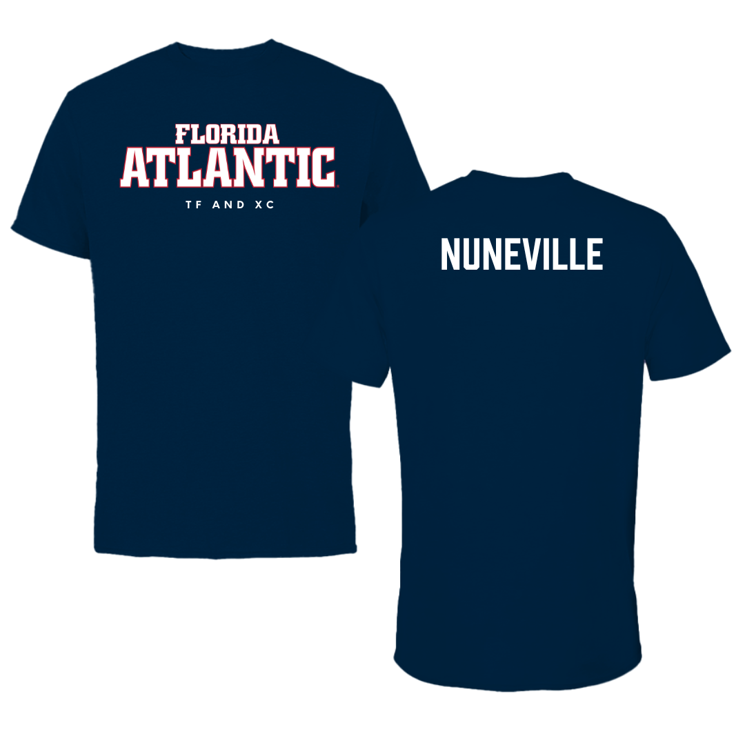 Florida Atlantic University TF and XC Navy Block Performance Tee - William Nuneville