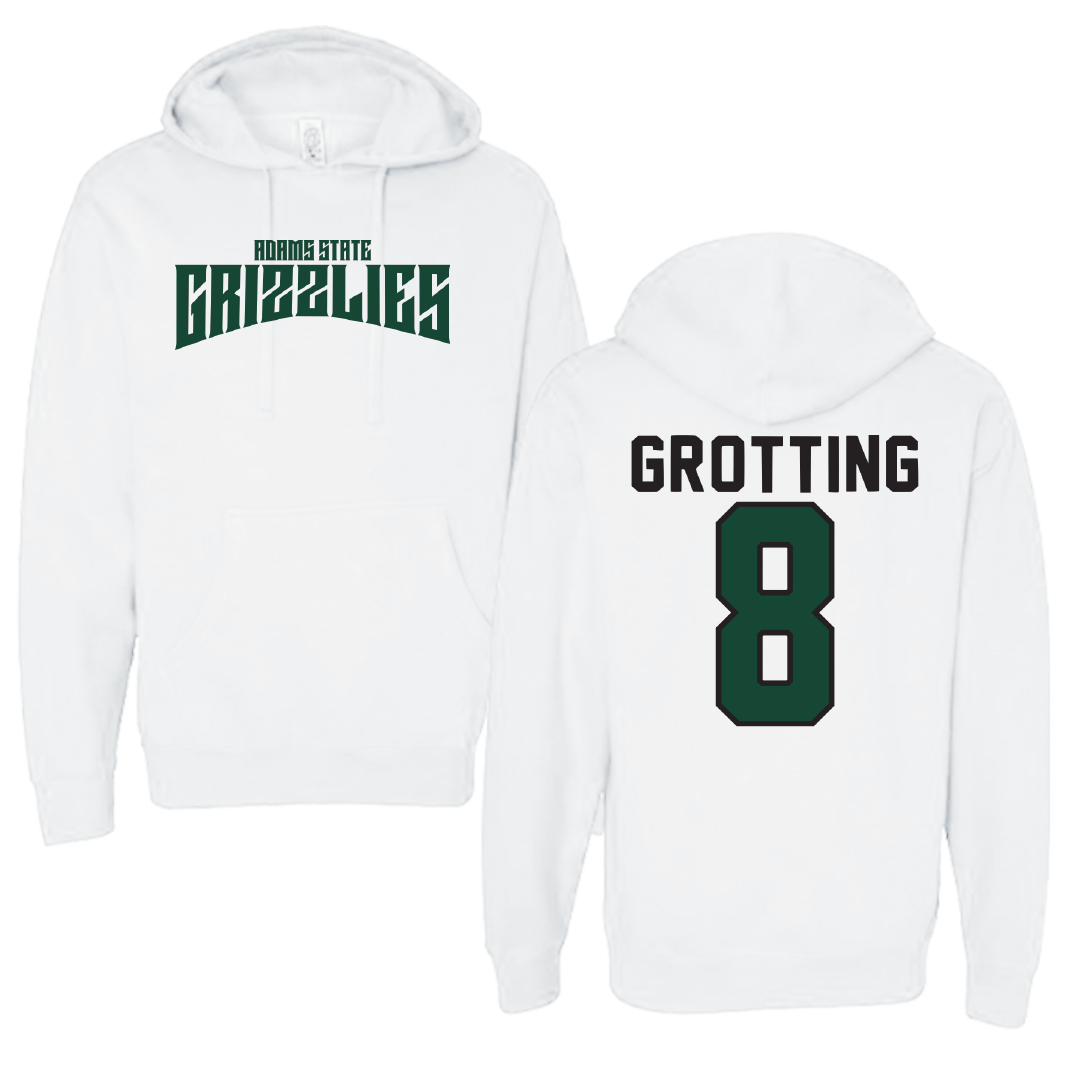 Adams State University Soccer White Classic Hoodie - #8 Hans-Kristian Grotting
