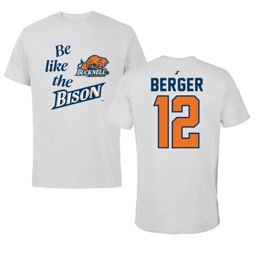 Bucknell University Basketball Light Gray Be Like Us Tee - #12 Quin Berger