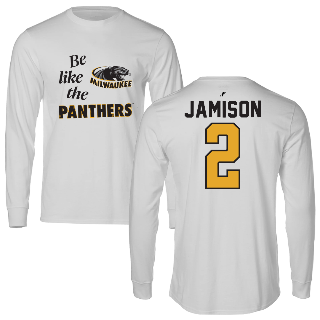 University of Wisconsin-Milwaukee Basketball Light Gray Be Like Us Performance Long Sleeve - #2 Elijah Jamison