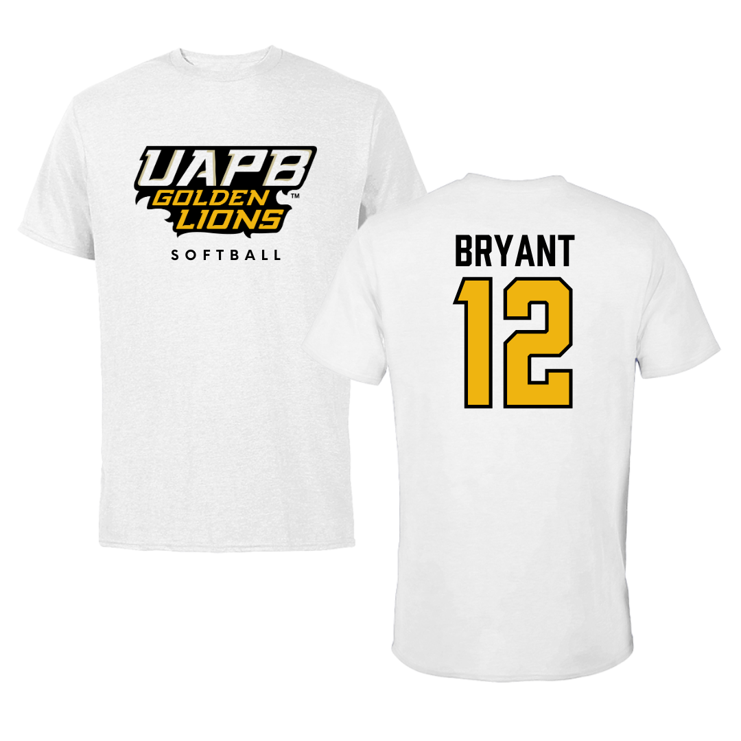 University of Arkansas-Pine Bluff Softball White Performance Tee - #12 Danika Bryant