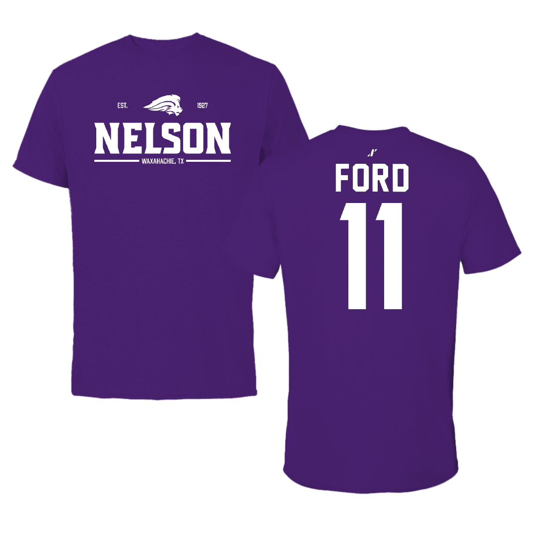 Nelson University Softball Purple General Tee - #11 Trista Ford