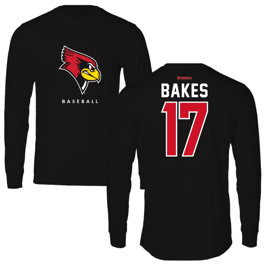 Illinois State University Baseball Black Mascot Long Sleeve - #17 Brayden Bakes