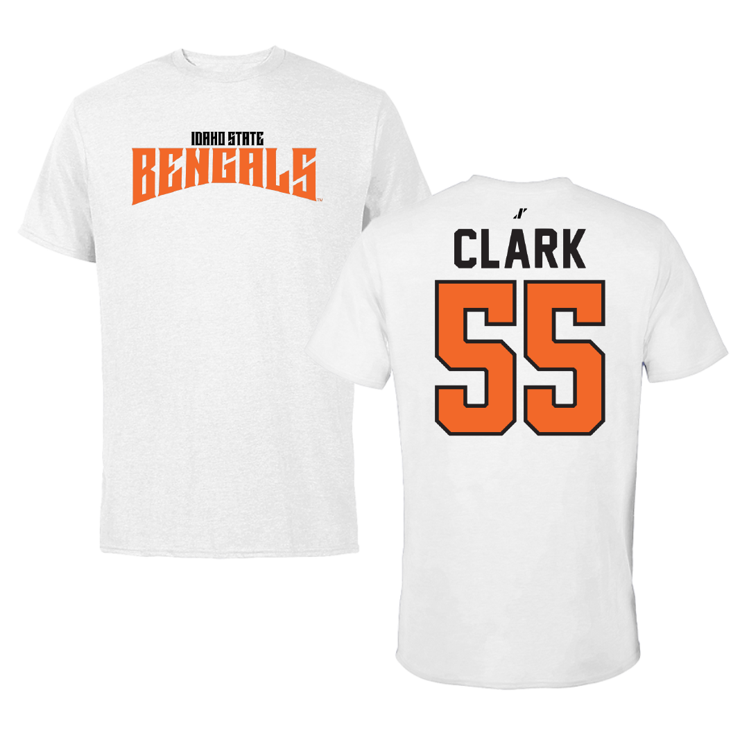 Idaho State University Football White Classic Tee - #55 Gunnar Clark